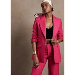 Banana Republic Pink 100% Italian Virgin Wool Blazer